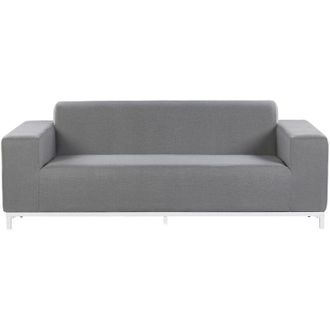 Beliani Beliani - Divano da giardino Rivestimento in tessuto grigio Gambe in alluminio bianco Rovigo