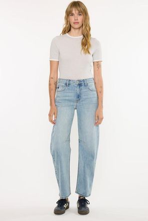 Kancan Isla High Rise Horseshoe Jeans in Light Wash at Nordstrom, Size 25