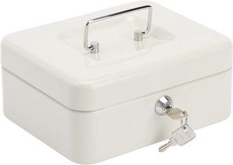 OEM Caja De Efectivo Con Cerradura De Llave Y Compartimento Para Monedas, Casete Para Efectivo, Chapa De Acero, Blanca