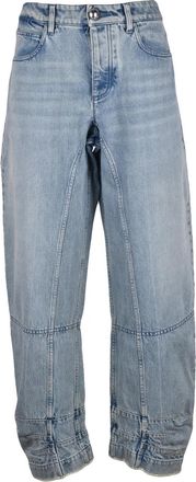 Jil Sander Blue Rigid Tapered Hem Cotton Baggy Jeans