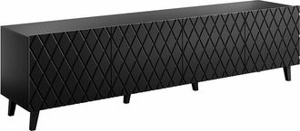 Mirjan24 Mueble Tv Charlotte 174, Negro, N&uacute;mero De Puertas: 4, N&uacute;mero De Cajones: 0, 200x52x42cm