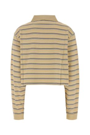 Prada Womens Embroidered Piquet Polo Shirt Deserto+royal Exterior: Cotton T-shirts And Polos