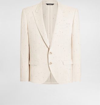 Dolce & Gabbana Single-breasted Pinstripe Finish Jacket - Man Suits And Blazers Multicolor 44