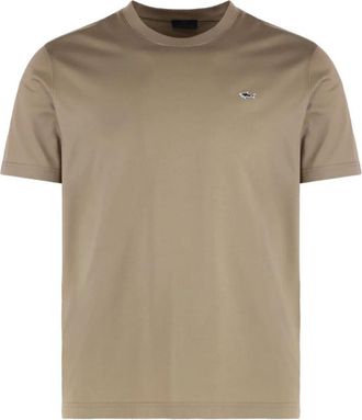 Paul & Shark Beige Crew Neck Logo Patch T-Shirt