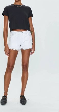 Pistola Denim Gigi Low Rise Shorts In White Vintage