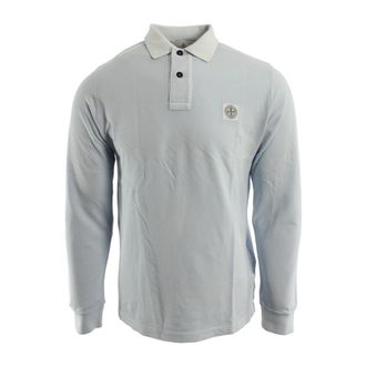 Stone Island Polo van Katoen met Elastaan - Heren - Polos - Blauw - S - Katoen - Tops