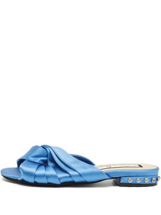N&deg;21 knot-detail satin sandals - Blue