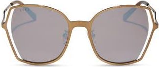 DIFF Eyewear Donna III 53mm Square Sunglasses in Brown Gold Flash at Nordstrom Rack