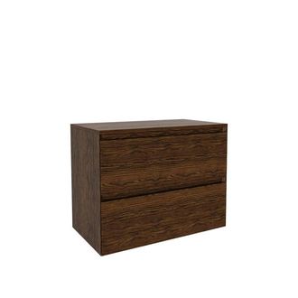 Saniclass Holz Pure Badkamermeubelset - 80x45x60cm - 2 lades - topblad - Walnut pure