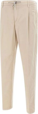 Eleventy Drawstring Broeken - Heren - Straight fit broeken - Beige - W36 - Katoen - Broeken