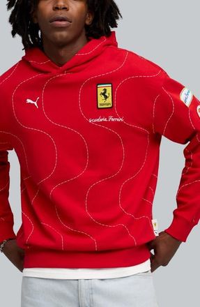 Puma x Scuderia Ferrari Monza Cotton Hoodie in Rosso Corsa at Nordstrom, Size Small