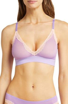 Skarlett Blue Passion Plunge Mesh Bralette in Purp/carnt at Nordstrom Rack, Size X-Large
