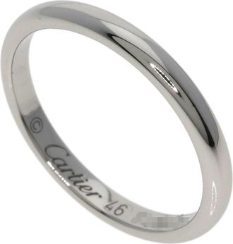 Cartier Silver Platinum 950 Band Ring (Pre-Owned)
