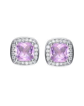 Rachel Glauber Rhodium Plated Cz Studs