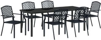 vidaXL vidaXL Garden Dining Set 7 pcs Anthracite Steel