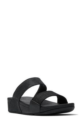 FitFlop Lulu ShimmerGlitz Slide Sandal in Black at Nordstrom Rack, Size 10