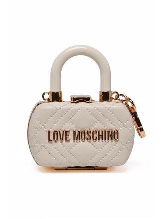 Love Moschino White Polyurethane Quilted Coin Purse