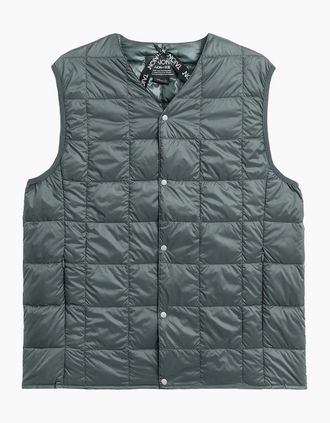 TAION Mens TAION Original V Neck Down Vest - Grey - Size: 38/Regular