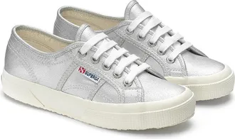 Superga Womens/Ladies 2750 Metallic Canvas Trainers (Grey Silver Matt/Avorio) - Size UK 3