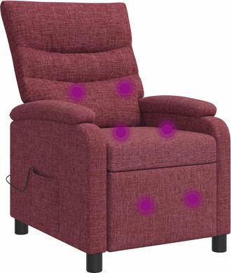 vidaXL Silla De Masajes Reclinable Rojo Vino Tela Vidaxl