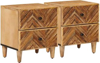 vidaXL Mesita De Noche 2 Uds. Marr&oacute;n 40 X 33 X 46 Cm Vidaxl