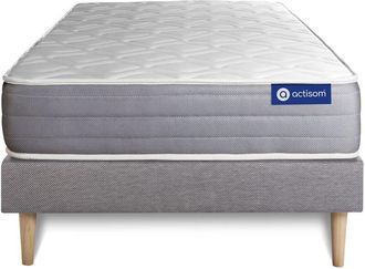 Actisom Somier Gris + Colch&oacute;n Con L&aacute;tex Y Espuma Viscoel&aacute;stica 80 X 190