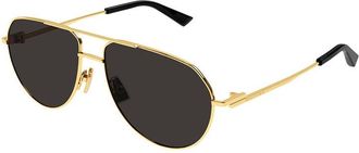 Bottega Veneta BV1302S001 Aviator Gold Frame Sunglasses - Gold