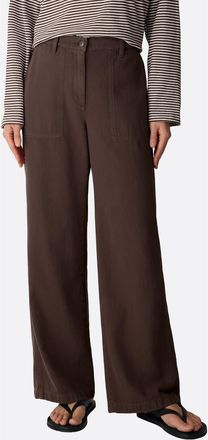 Eileen Fisher High Waist Wide Leg Organic Cotton Pants in Truffle at Nordstrom, Size X-Large