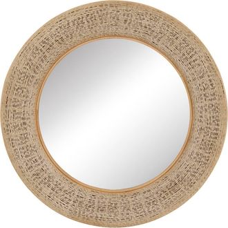 Atmosphera Espejo Redondo Nathan, 90,5 Cm De Di&aacute;metro, Color Beige - Atmosphera Cr&eacute;ateur DInt&eacute;rieur