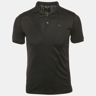 Emporio Armani Black Jersey Polo T-Shirt