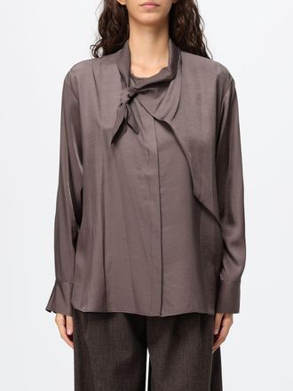 Eleh Elegant Pussy-Bow Neck Blouse with Long Sleeves and Concealed Buttoning
