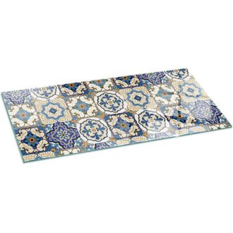 Tulup Piastra Per Camino Protezione In Vetro Temperato Per Camino A Legna Resistente Al Calore Motivo a mosaico con fiori 125x50 cm
