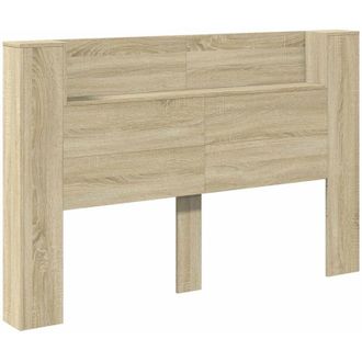 vidaXL Headboard Cabinet with LED Sonoma 160 x 16.5 x 103.5 cm vidaXL