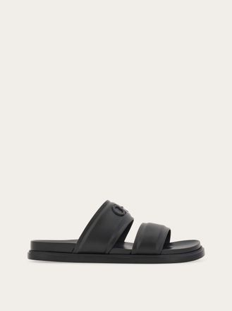 Ferragamo Uomo Slide ornamento Gancini Nero Taglia 39