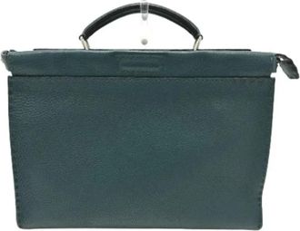 Fendi Pre-owned Leather fendi-bags - Dames - Vintage Handtas - Blauw - ONE Size - Vintage