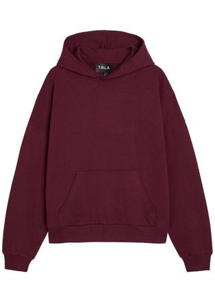 Tala Girlfriend Hooded Cotton-blend Sweatshirt - Burgundy - XL (UK16 / XL)