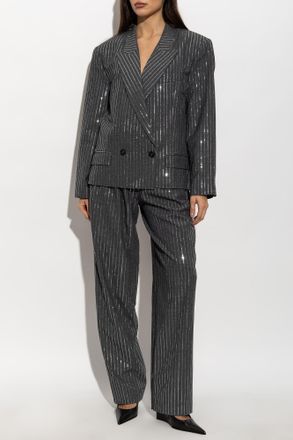 Iro Blur Trousers With Sequins, Womens, Grey