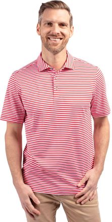 Cutter & Buck Virtue Eco Pique Stripe Recycled Mens Polo Shirt