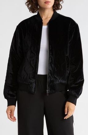 Sanctuary Velvet Bomber Jacket in Black at Nordstrom Rack, Size X-Small