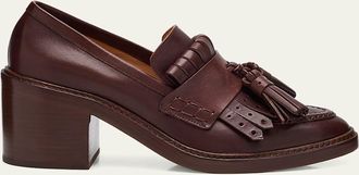 Ulla Johnson Fiona Leather Tassel Heeled Loafers