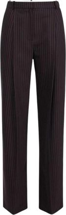 Elisabetta Franchi Rechte broek - Dames - Straight fit broeken - Bruin - M - Wol - Broeken