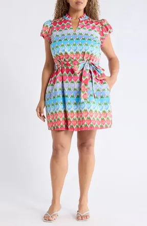 Sugarlips Pansie Floral Orela Shift Minidress in Purple Multi at Nordstrom, Size 2X