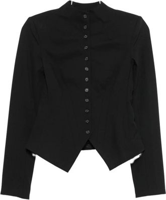 Staud Adrian Jacket - Dames - Blazers - Zwart - M - Wol - Jassen