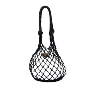 Prada Pre-owned Mesh Bucket Bag - Dames - Pre-owned - Zwart - Maat: ONE Size Leer
