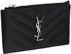 Saint Laurent Womens Black Calf Leather Bos Taurus Wallet