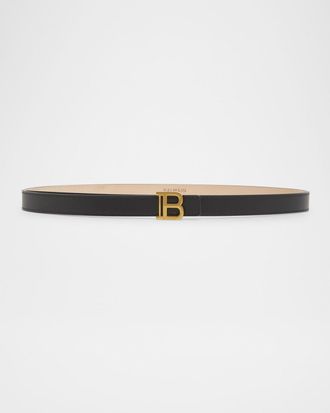 Balmain B-Monogram Calfskin Medium Leather Belt