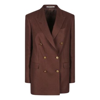 Tagliatore Jassen, Dames, Bruin, L, Linnen, Jasmine Jacket