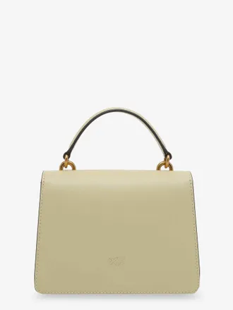 Pinko Womens Crossbody Bag Love One Yellow Leather Shoulder