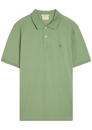 GANT Logo-embroidered Piqu&eacute; Cotton Polo Shirt - Light Green - XL