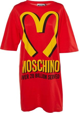 Moschino logo-print cotton dress - women - Cotton - L - Red